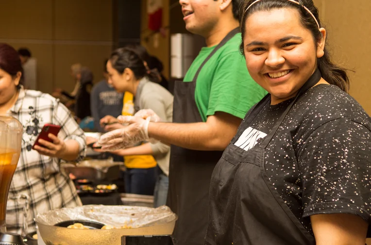 Student at International Food Festival