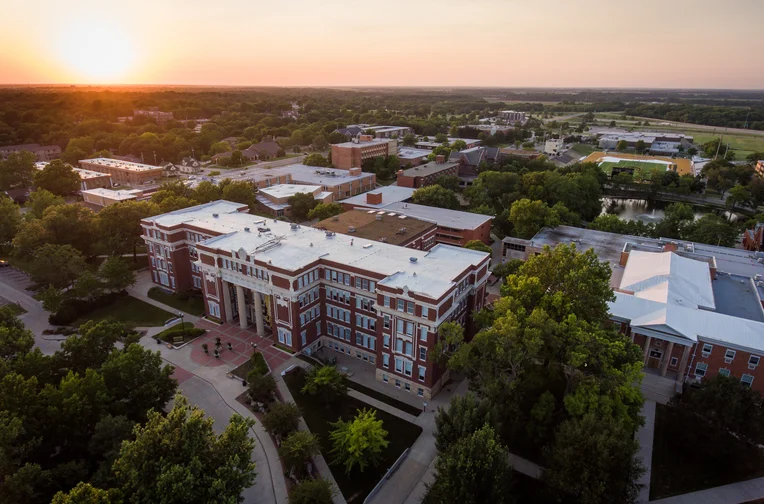 Campus aerial photo of Emporia State