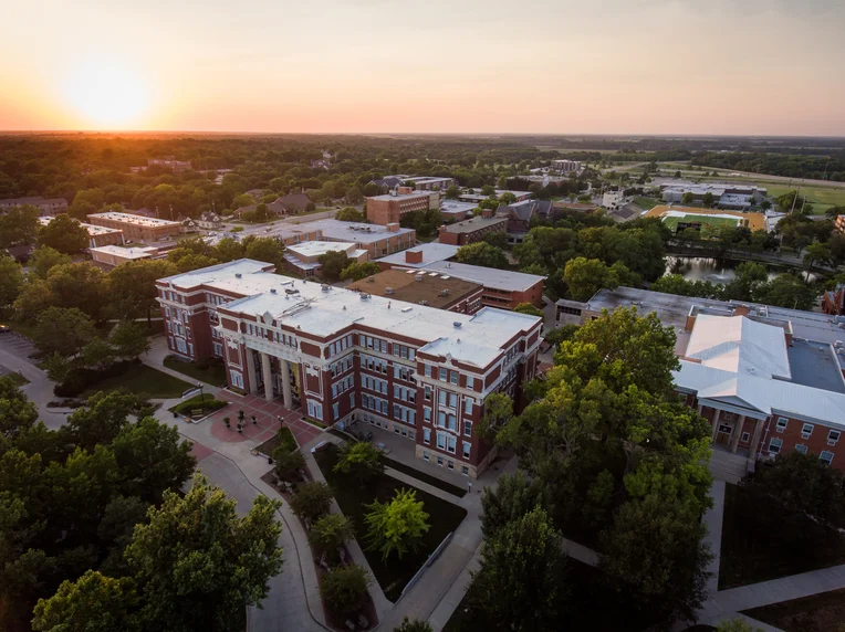 Campus aerial photo of Emporia State