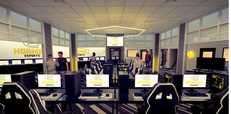 Rendering of Emporia State University's esports arena