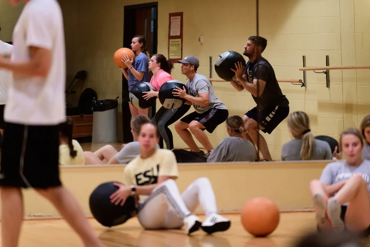 Students participating in Health and Fitness Class