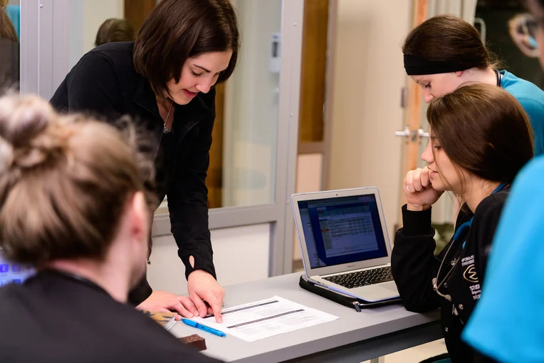 Nursing students learning