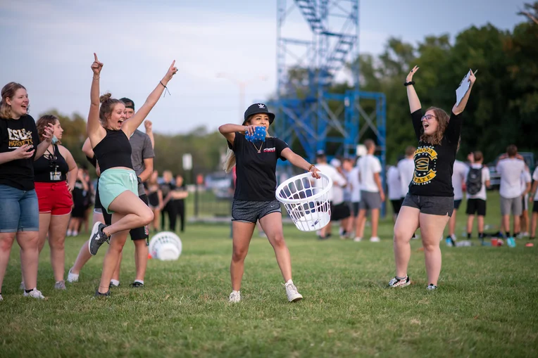 Students celebrating during Welcome Week