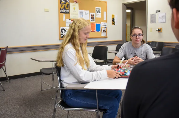 Communication students in class