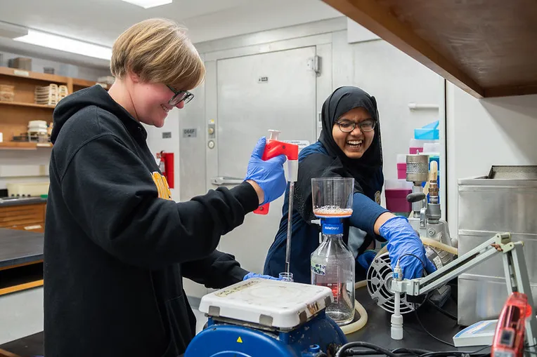 Students working in a lab