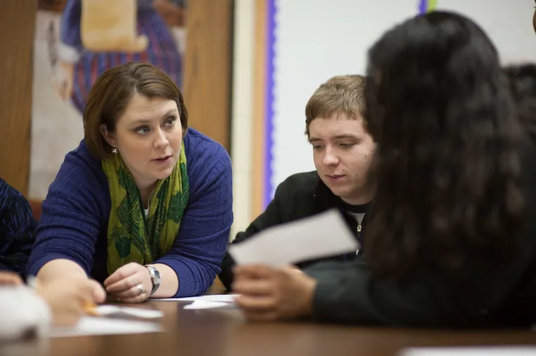 Woman teaching English or Spanish