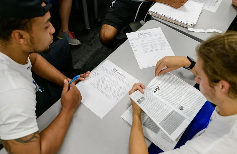 Students studying together