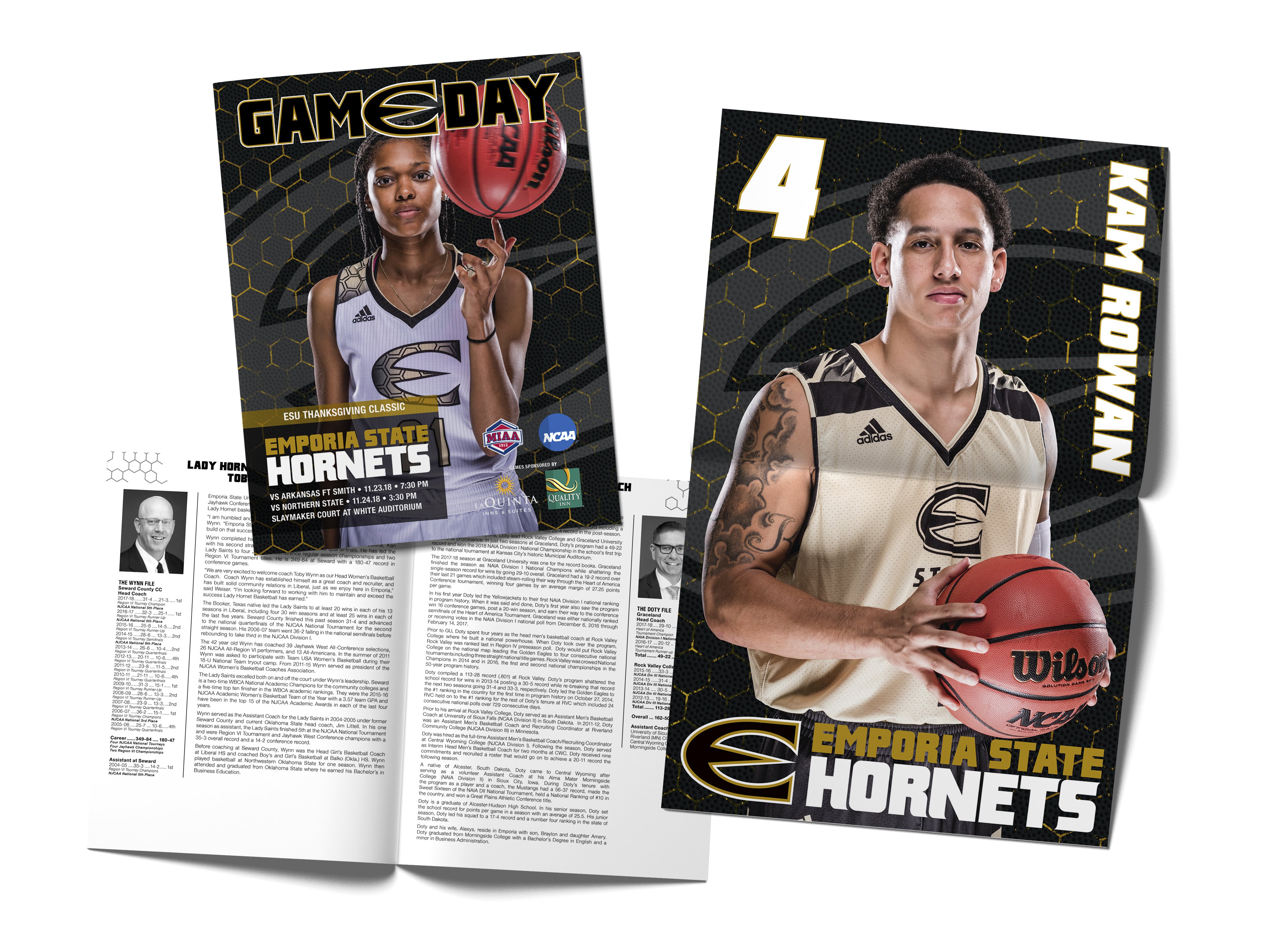 Basketball Program example printed by Emporia State University Copy Center