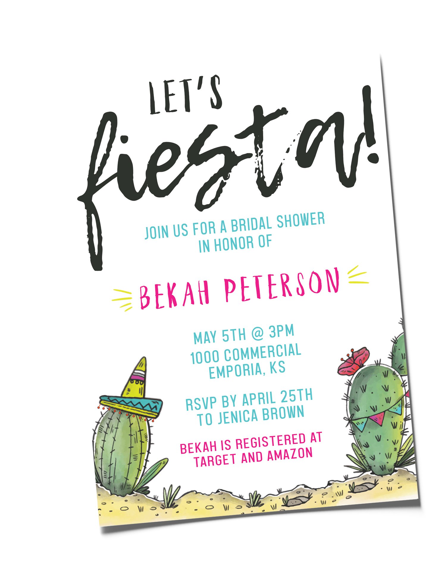 Fiesta invitation printed by Emporia State University Copy Center