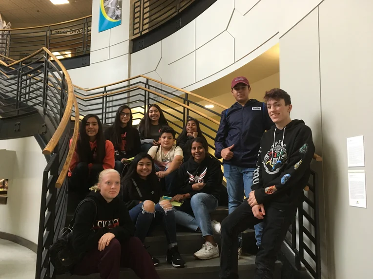 TRIO Students Posing on Staircase