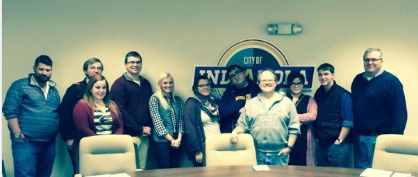 Michael Smith and Students at Iowa Caucus