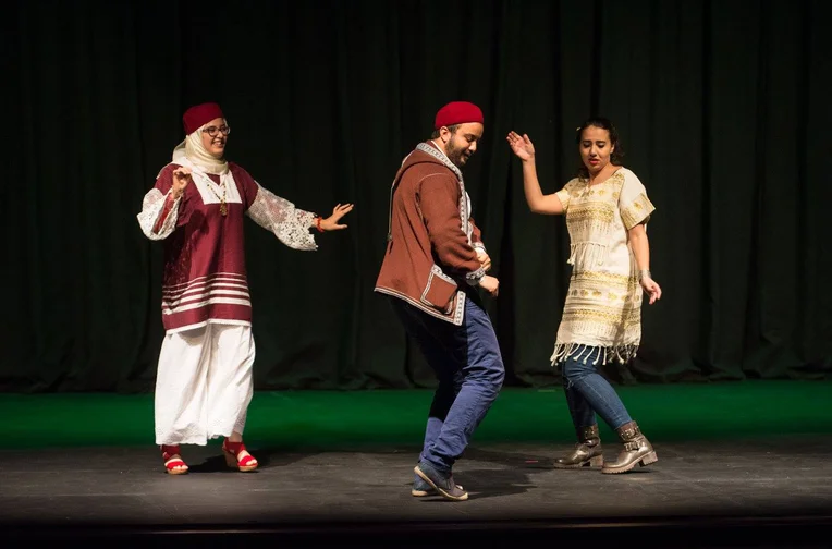 International students dancing