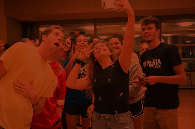 Emporia State students taking selfie