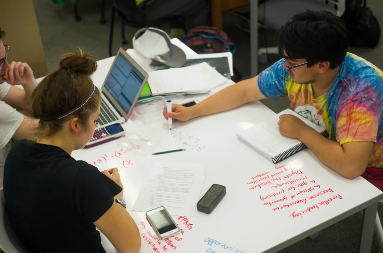 Students sitting and studying